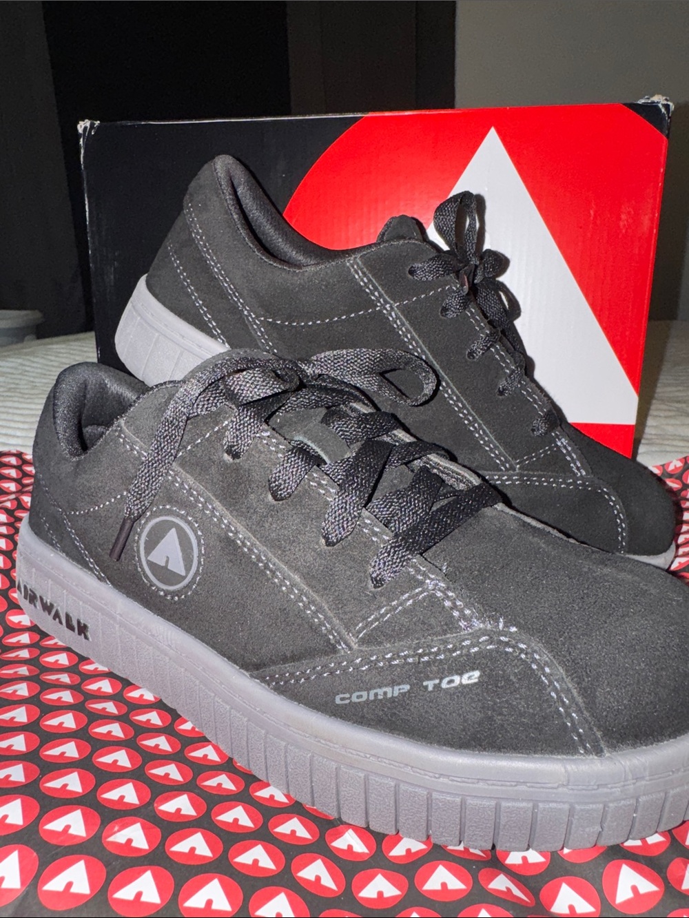 Airwalk Men's Athletic Comp Toe Sneakers in Black and Gray